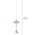 Bunter Motte Kristall Sonnenfänger Anhänger mit Regenbogenperlen, Gesamtlänge 32 cm oder 12.59 - Irisierende Bunte Zikade / 50mm Doppelseitiges Ahornblatt