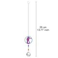Detail view of 35cm rainbow seahorse crystal suncatcher ornament with hanging glass ball - Iridescent Seahorse / Lighting Ball