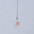 Close-up of faceted AB color crystal ball pendant on a silver ball chain - 30mm Lighting Ball / 50CM Bead Chain / Multicolor