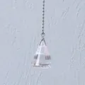 Close-up of faceted AB iridescent crystal pendant with 50cm silver bead chain pull - 30mm Diamond Ball / 50CM Bead Chain / Multicolor
