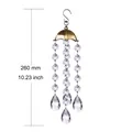 Detailed view of bronze crystal wind chime ornament with 260mm height dimension - Antique Bronze 38 Net Leaf Pendant / Clear