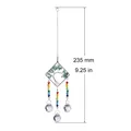 Close-up detail of Tree of Life crystal suncatcher with rainbow beads and prism balls - 20mm Spire Style