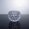 Detailansicht einer transparenten Kristallschale mit Blasenstruktur für Dekorationen - Nr. 6 Kugel Konkaves Waben Kerzenhalter (Transparent)