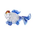 Handgefertigte Goldfischfigur aus blauem Glas für Heimdekoration und Tischdisplay - Mittelblauer Karpfen / 93x24.5x48.5mm