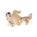 Statuetta a forma di pesce rosso in vetro ambrato fatta a mano con squame per decorazione - Carpa Champagne