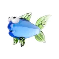 Statuina di pesce in vetro blu e verde fatta a mano, decorazione a forma di pesce carino - Pesce Blu