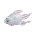 Simpatica mini statuina di carpa in vetro rosa e trasparente con grandi occhi - Pesce Rosso Rosa