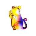 Prachtig handgemaakt kleurrijk kristallen dierenriem rattenbeeldje met glasafwerking - Rat (Rat) / 46*33.5*62mm (76g) / Veelkleurig