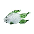 Statuetta decorativa di pesce in vetro soffiato con pinne verdi per arredo casa. - Pesce Rosso Piccolo Verde Erba