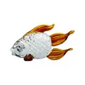 Statuetta di pesce in vetro soffiato con pinne color ambra per arredamento casa - Pesce Rosso Piccolo Ambra
