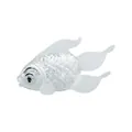 Statuetta decorativa di pesce in vetro fatta a mano con grandi occhi per l'arredamento - Pesce Rosso Piccolo Giada Bianca