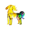 Elegante veelkleurige kristallen glazen paard beeldje, levendig dierenriem ornament decor - Paard (Horse) / 73*24.5*66mm (63g) / Veelkleurig