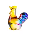 Handgeblazen kleurrijke glazen haan figuur, kristal dier ornament voor decoratie - Haan (Rooster) / 35.6*62*64mm (90g) / Veelkleurig