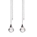 Decorative faceted crystal ball pull chain pendants for ceiling fans and light fixtures - Faceted Ball Pull Chain / 30mm / Clear