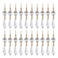 File di pendenti in cristallo trasparente con eleganti accenti in metallo dorato DIY - Chiusura a Fiocco Oro / 20 Pezzi/Confezione (37mm) / Trasparente