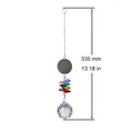Acchiappasole in cristallo con perle arcobaleno e grande sfera sfaccettata - Stile Sole / Argento
