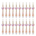 Set di 20 pendenti in cristallo AB iridescente con ganci dorati per decorazioni fai-da-te - Chiusura a Fiocco Argento / 20 Pezzi/Confezione (37mm) / Aurora boreale