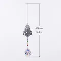 Acchiappasole in cristallo con albero di Natale e perline arcobaleno, lungo 18,8 pollici - Stile Albero di Natale / Aurora boreale