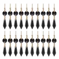 Set di 20 pendenti in cristallo nero con accenti dorati per illuminazione DIY - Chiusura a Fiocco Oro / 20 Pezzi/Confezione (37mm) / Nero
