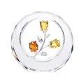 Adorno de rosa de cristal en círculo de vidrio facetado para decoración de mesa - Dorado