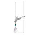 Dettaglio acchiappasole a colibrì in cristallo, lunghezza totale di 16,14 pollici - Stile Colibrì / Viola Oro Trasparente