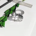 Macro view of a sparkling large crystal diamond ring used as a luxury napkin holder - 20mm Napkin Ring / Clear