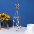 Elegante decorazione sospesa acchiappasole in cristallo luna dorata con sfere colorate AB - Stile Trasparente in Pietra Triturata Lunare