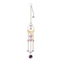 Detail of gold crystal suncatcher with purple stones and AB iridescent prisms. - Star Style