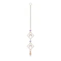 Close-up view of crystal hanging ornament featuring purple stones and diamond gold frames - Gravel Pendant Style 3 (LSGJ090-3)