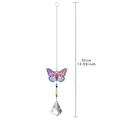 Kristall-Schmetterling-Sonnenfänger mit bunten Perlen und 32 cm Gesamthängelänge - Irisierende Klassische Schmetterling / 50mm Doppelseitiges Ahornblatt