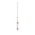 Primer plano de un atrapasol de cristal AB con piedras moradas y dije de sol dorado. - Estilo de Colgante de Gravilla 5 (LSGJ090-5)