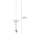 Schmetterling-Kristall-Suncatcher mit bunten Perlen, Länge 32 cm oder 12,59 Zoll - Irisierende Edelstahl Schmetterling / 50mm Doppelseitiges Ahornblatt