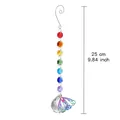Seven-color octagonal crystal bead hanging pendant with moth wing detail, 25cm length - Hollow Cicada Style