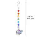 Rainbow chakra crystal suncatcher with colorful butterfly and 25cm faceted prism ball - Hollow Moth Style