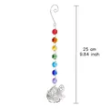 Handmade crystal suncatcher with rainbow octagon beads and silver butterfly charm decoration - Regular Butterfly Style 1