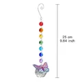 Rainbow crystal suncatcher with butterfly pendant and faceted ball, length 25cm - Colorful Butterfly Style 2