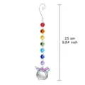 Rainbow crystal suncatcher with colored octagonal beads and dragonfly charm, 25cm length - Colorful Hollow Dragonfly Style 3