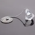 Pendentif en prisme de cristal transparent avec chaîne à billes argentée pour ventilateur - Tirette à Billes Diamant / 30mm / Transparent