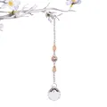 Eleganter Kristallkugel-Sonnenfänger-Anhänger an einem dekorativen weißen Blütenzweig hängend - 30mm Lichtkugel Anhänger (Champagner)