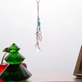 Sparkling crystal moon suncatcher pendant with colorful beads for holiday home decor - Little Moon Pendant / Pink Lake Blue