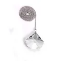 Clear faceted crystal maple leaf pendant decorative ornament with silver ball chain - Scallop Shell / 50mm (With Long Chain)