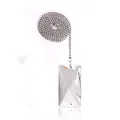 Rectangular clear crystal pendant with silver ball chain accessory - Rectangular Faceted / 55mm (With Long Chain)