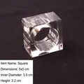 Servilletero cuadrado de cristal transparente para elegante decoración de mesa de hotel - Estilo Cuadrado de 5*5*5cm