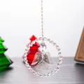 Elegant silver angel pendant with faceted crystal bead ring for festive Christmas decor - Angel Round Pendant / Clear