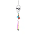 Geometric skull crystal suncatcher with iridescent prism pendant and colorful beads - Skull Pendant