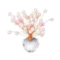 Adorno decorativo de base de manzana de cristal con ramas de flores de cuentas de colores - Estilo Perla Craquelada (Multicolor) / 8mm