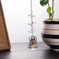 Clear crystal diamond pendant with floral hexagon frame for Christmas decor - Diamond Ball With Pink Flower / Pink Floral