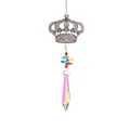 Crown crystal suncatcher with colorful beads and aurora prism pendant ornament - Sharp Bead Crown Pendant