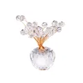 Elegante ramo de flores de cristal hecho a mano con base de manzana para decoración - Estilo Perla Doble Punta (Transparente) / 10mm