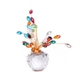 Adorno de flores de cristal hecho a mano con base de manzana facetada para decoración - Estilo Perla de Agujero Horizontal (Multicolor) / 6x12mm
